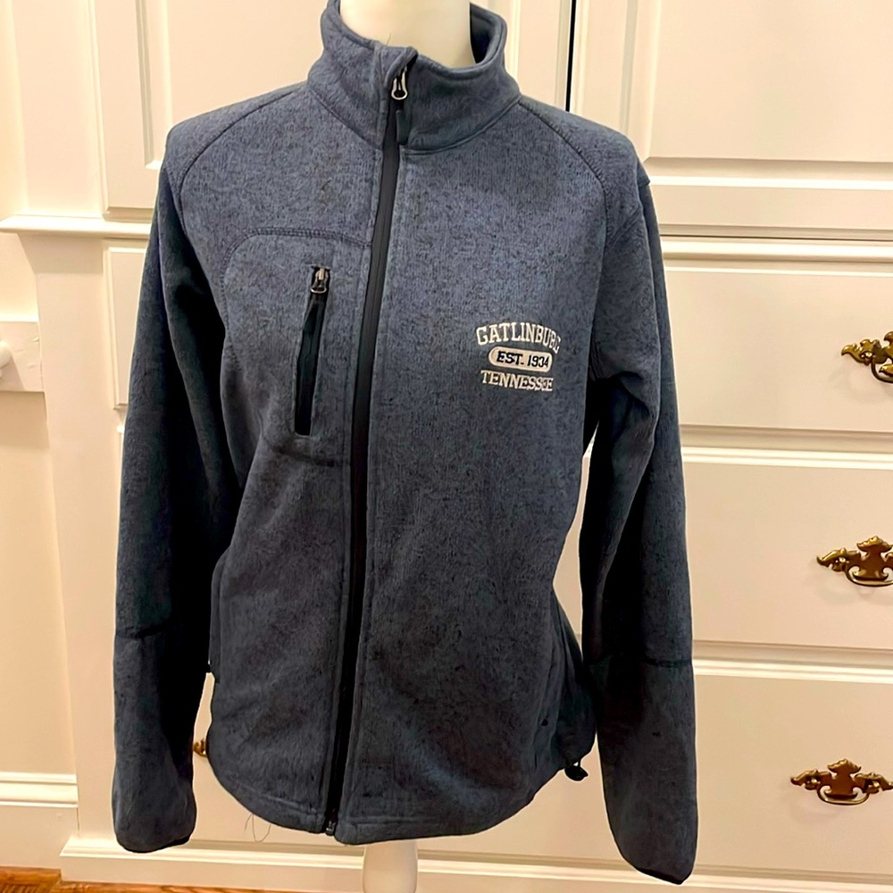 Gatlinburg Tennessee blue gray zip up fleece Small